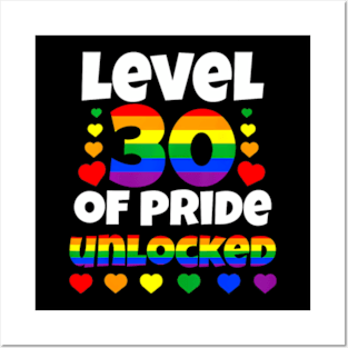 Level 30 of Pride Unlocked LGBT 30th Birthday Posters and Art